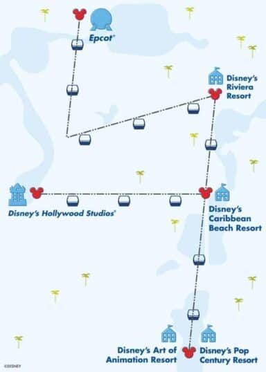 Here's a map of the Disney Skyliner route, it would be nice if Disney expanded the route.