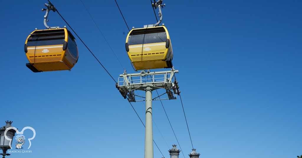 The Skyliner viewed from the France pavilion. You can catch this to a number of resorts, and <a href=