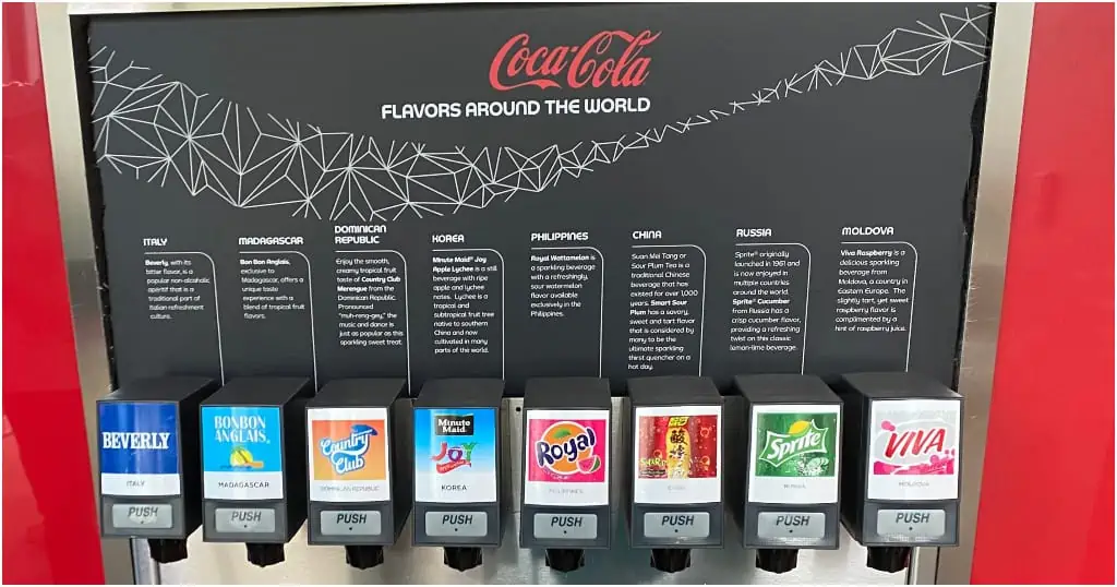 The many soda's you can try at Club Cool in EPCOT. I like the cucumber Sprite.