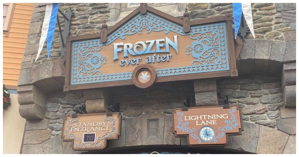 Frozen Ever After Lightning Lane Entrance you will use if you purchase Genie+ or Individual Lightning Lane Passes.