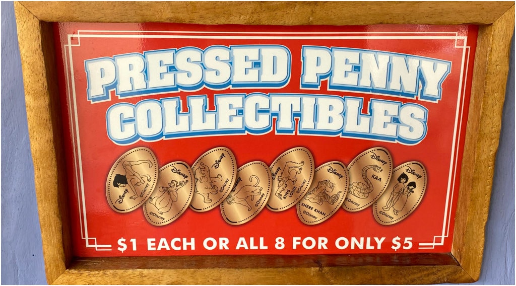 Each park penny machine offers different designs.