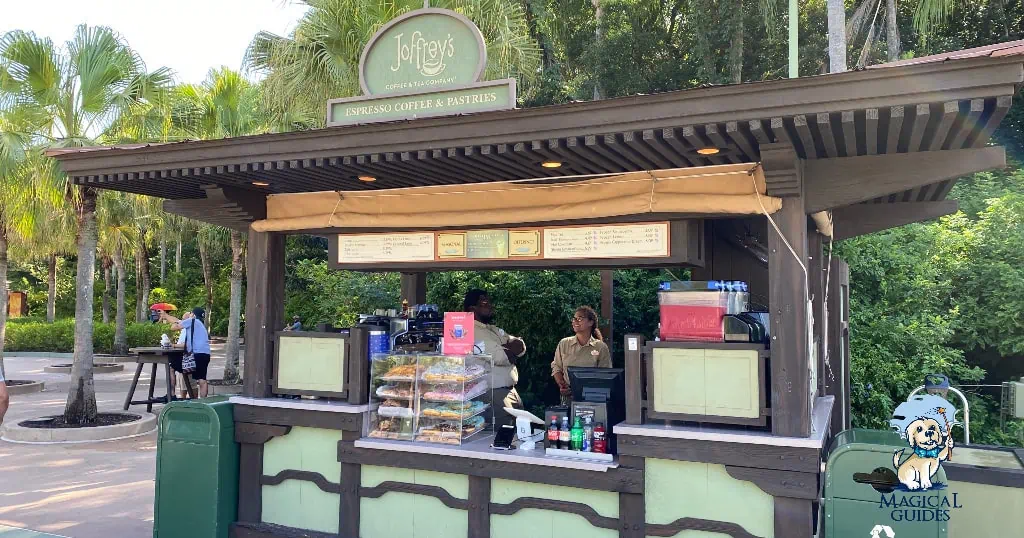 Joffrey's Coffee kiosk outside the entrance of Animal Kingdom. 