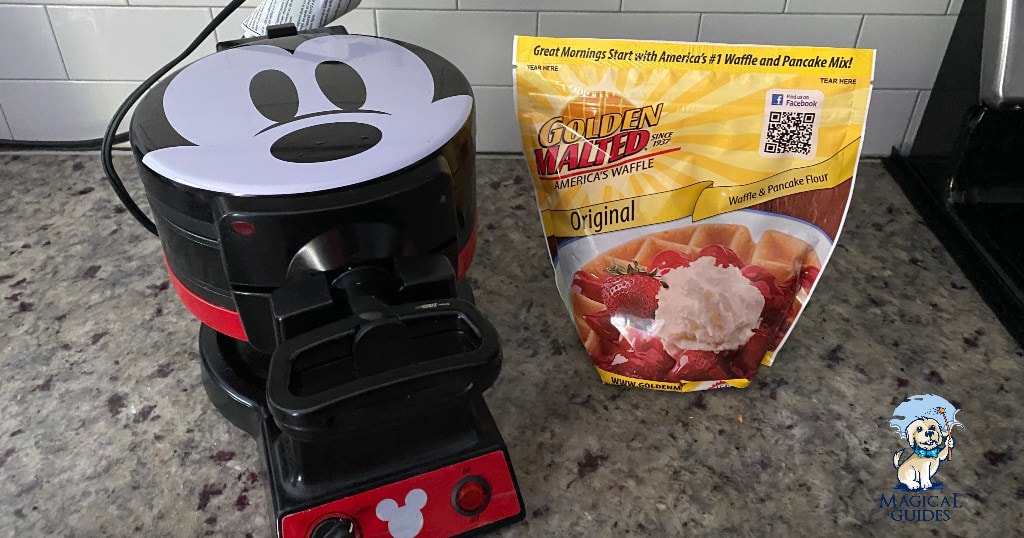 Mickey waffle maker and waffle mix