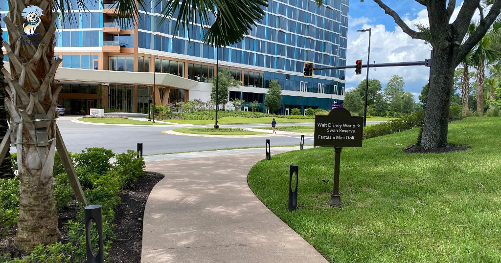 Pathway to Disney's Swan Reserve hotel