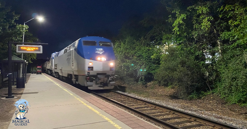 Amtrak pulling into the station