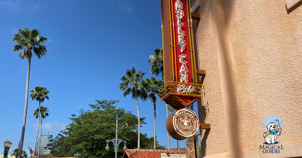 Trolley Car Cafe in Disney's Hollywood Studios await your coffee order. 