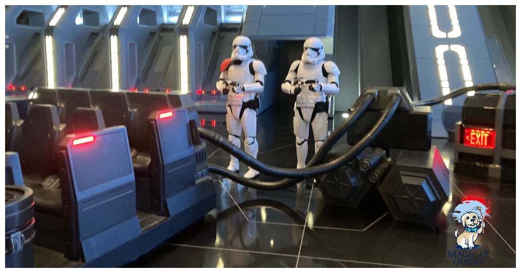 Stormtroopers on Rise of the Resistance in Hollywood Studios.