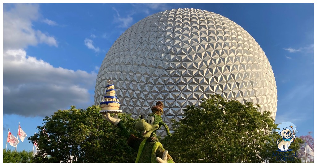 Spaceship Earth EPCOT Ball during the Flower and Garden Festival.