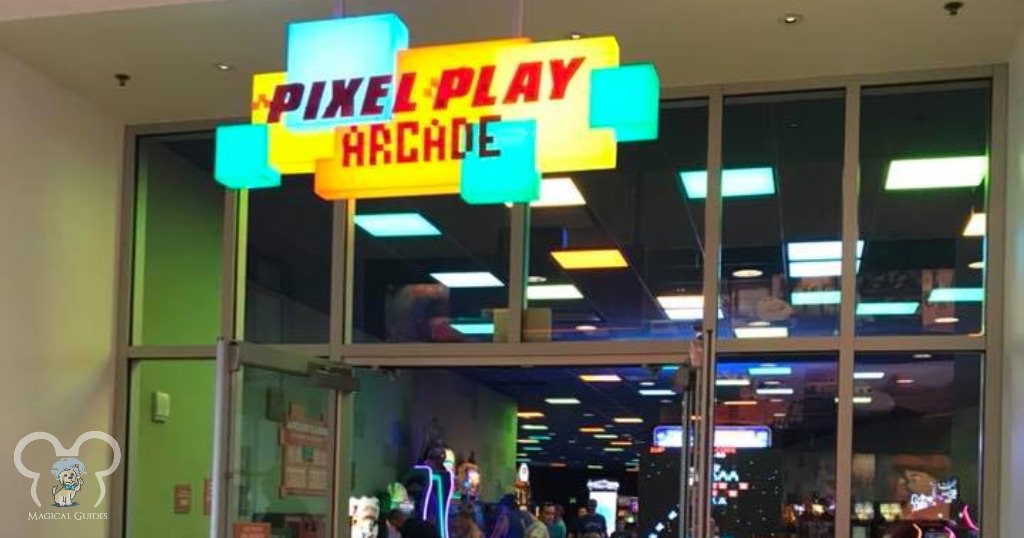 The arcade at Art of Animation features classic games, pinball machines, and massage chairs.