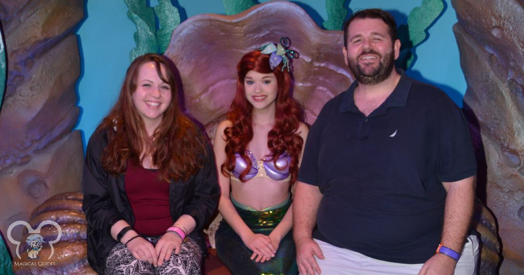 Meeting Ariel in her Grotto in Magic Kingdom prior to the shutdown in 2020.