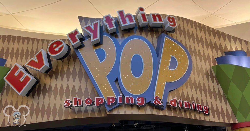 Everything Pop Shopping & Dining. Pop Century's Gift Shop and Quick-Service dining option. Everything Pop Food Court is the only dining option at this resort.