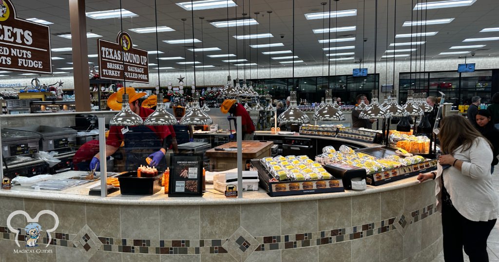 Fresh brisket sandwiches being made at Buc-ee's Travel Stop. Some of the best gas station food you'll eat.