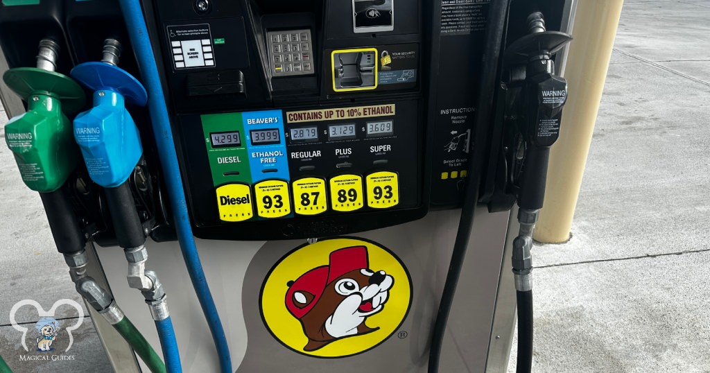 Fueling up at a Buc-ee's as we drive to Disney World.  Buc-ee's is the Disney World of gas stations.