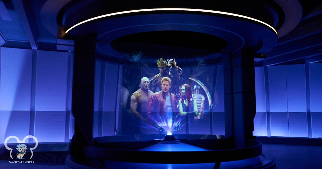 The Guardians of the Galaxy say goodbye on the Cosmic Rewind ride, be sure to take note of the songs you here.