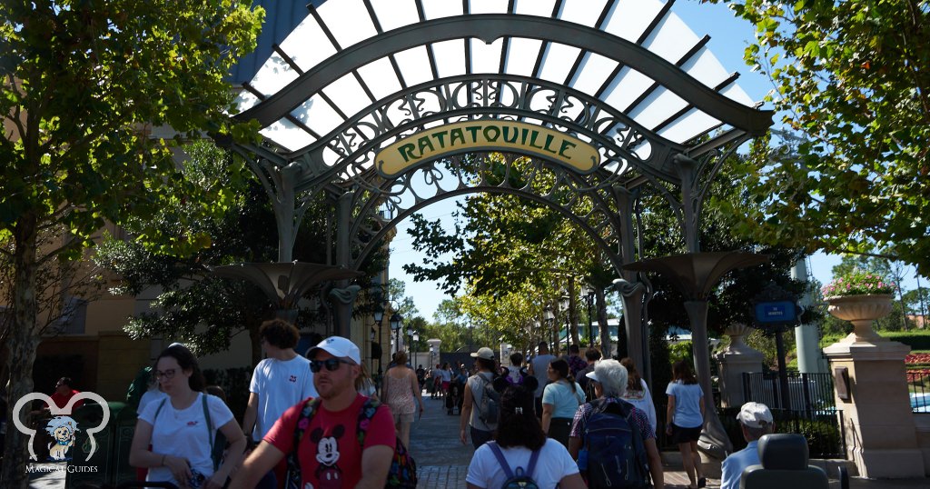 The entrance to the Ratatouille expansion of the France Pavilion.