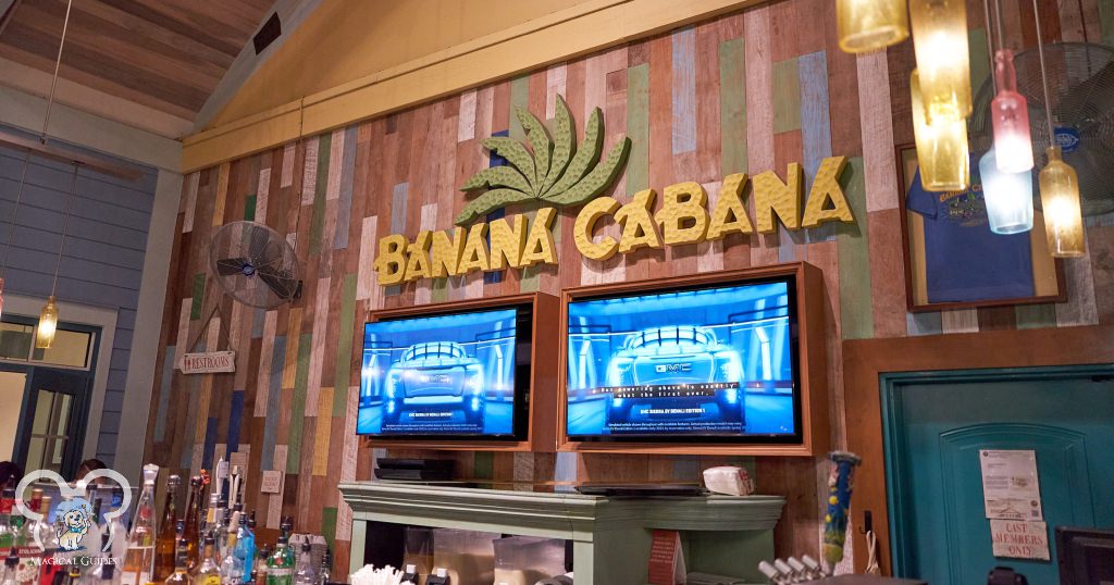 The Banana Cabana pool bar at Caribbean Beach Resort located right beside Sebastian's Bistro.