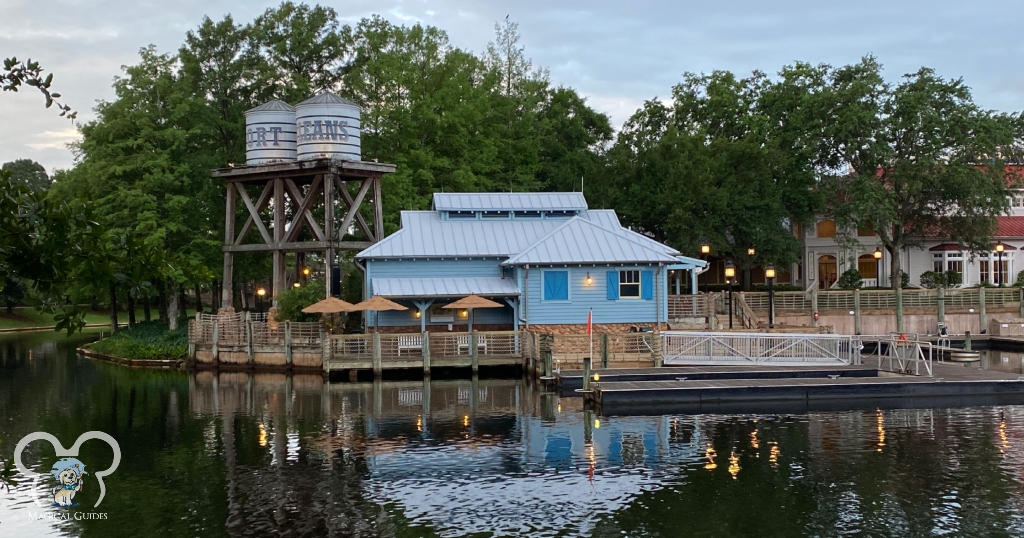 The boat dock at Port Orleans Riverside offers a lot of Southern charm.
