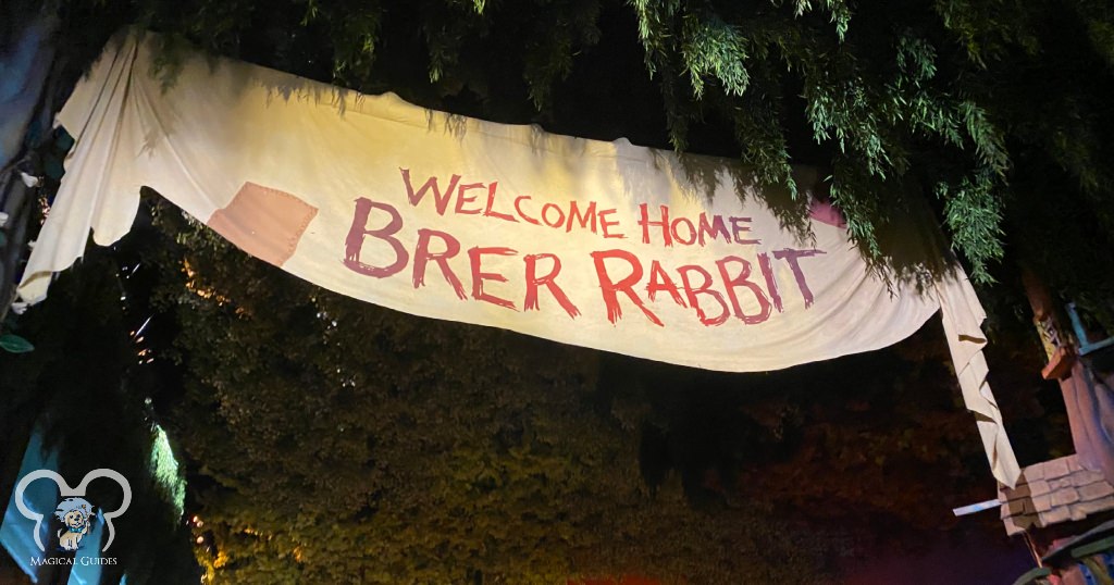 The welcome home Brer Rabbit after the big drop in Splash Mountain.