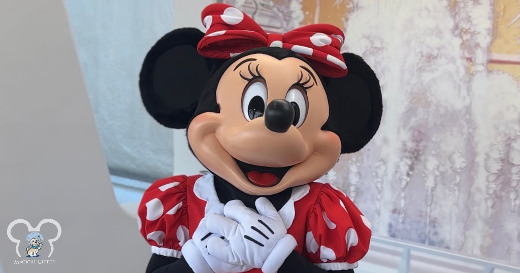 Minnie Mouse can sometimes be found out front of EPCOT near the entrance of Spaceship Earth.