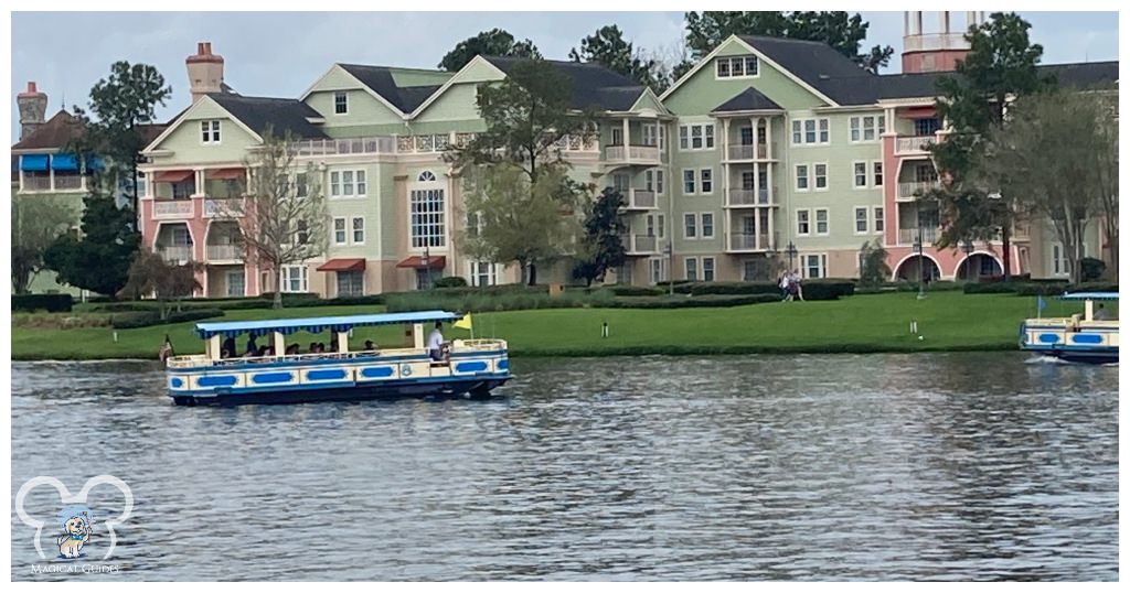 Take a boat road to Disney Springs, and enjoy the people watching opportunities.