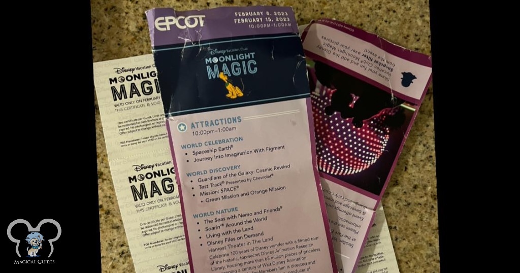 Disney gives out guides to Moonlight Magic - from our recent EPCOT visit.