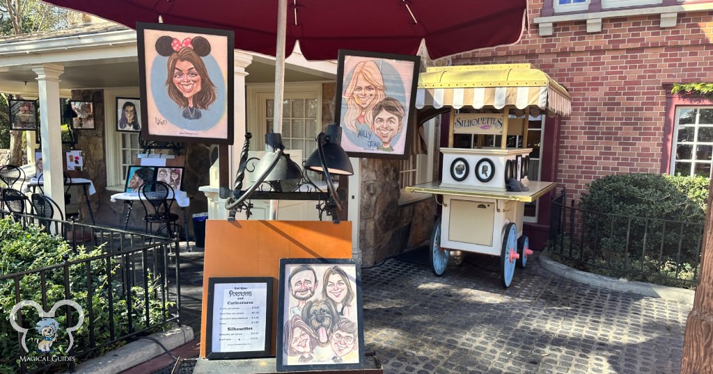 The Silhouette cart in Liberty Square, also offering caricatures in Magic Kingdom