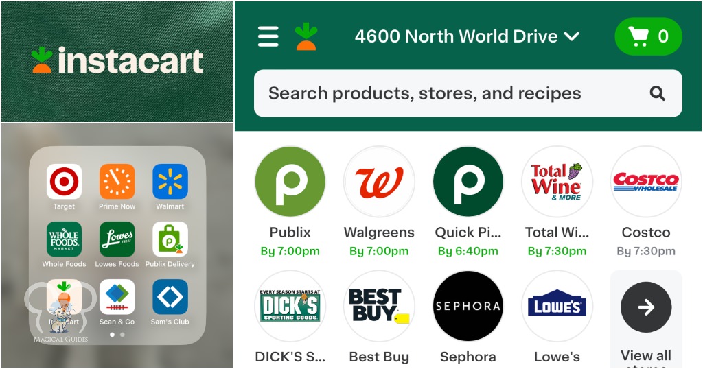 Instacart app on my phone, easy to use for grocery delivery and some other shopping stores as well.