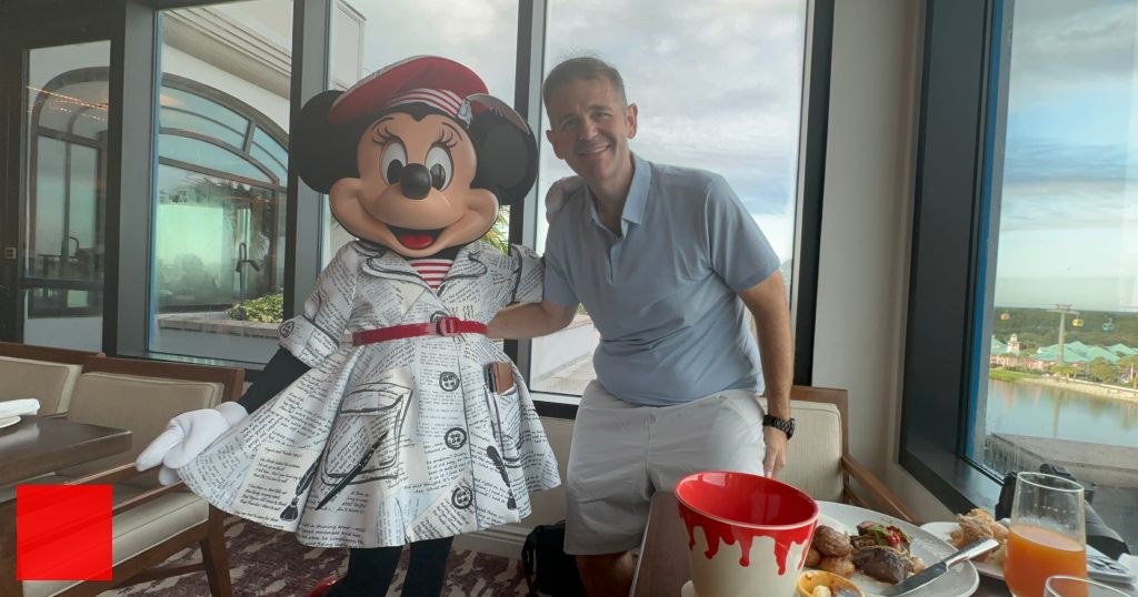 Minnie Mouse at Toppolinos at the top of Disney's Riviera Resort. This character breakfast was amazing!