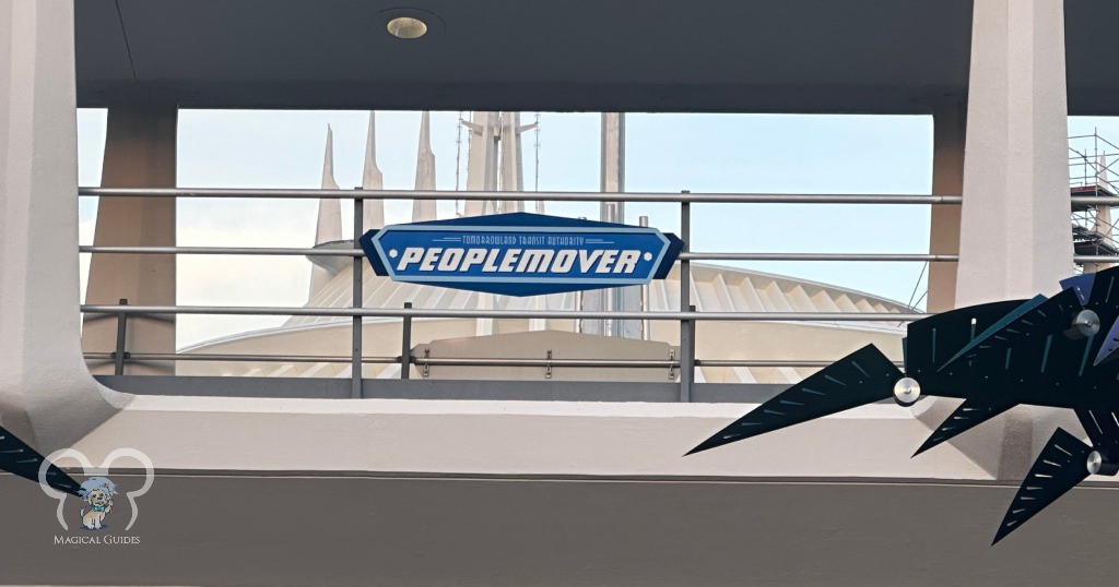 PeopleMover Sign with Space Mountain in the background.