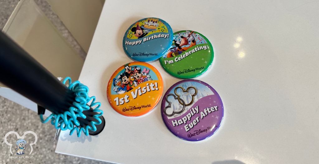the official 4 Disney celebration buttons offered