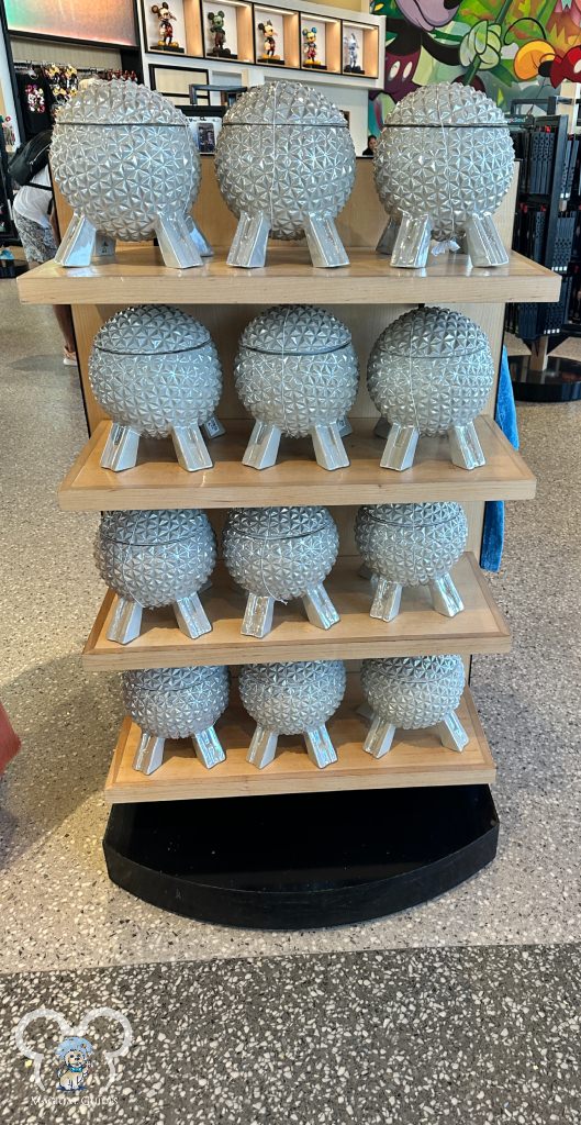The EPCOT Ball Cookie Jar is on display inside of Connections Shop. Be sure to check yours doesn't have any knicks when buying!