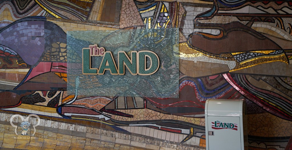 The sign to the entrance to the Land Pavilion, I love the mosaic look here.