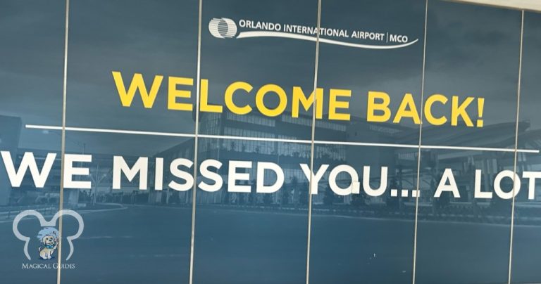 Orlando International Airport (MCO) Sign. The sign says Welcome Back! We Missed You...A Lot!