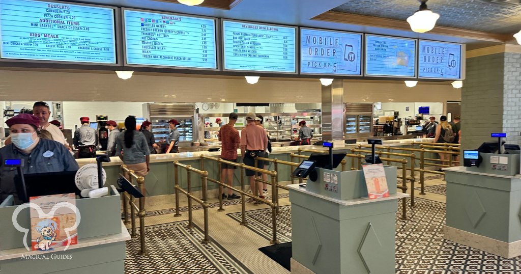 A picture of the interior of a Quick Service Restaurant in Hollywood Studios, where visitors can enjoy a meal after exploring the things to do in Hollywood Studios.