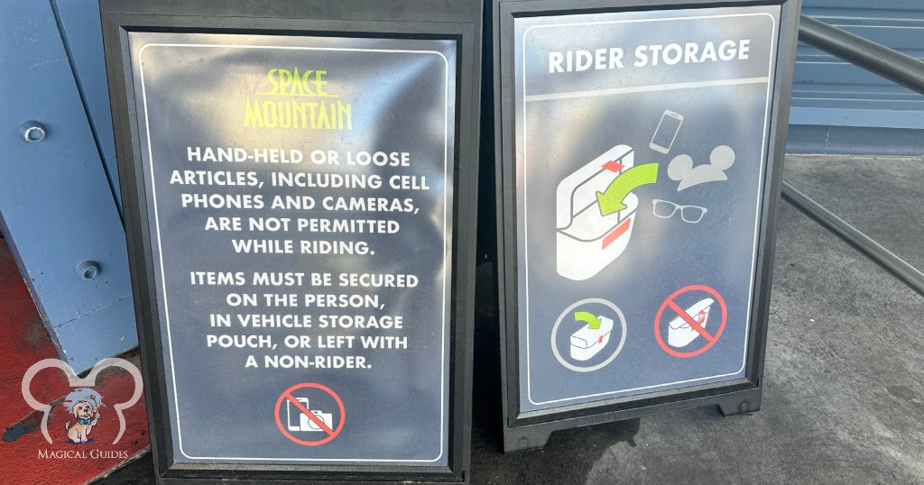 Space Mountain recently put up a sign for no loose articles like phones or cameras