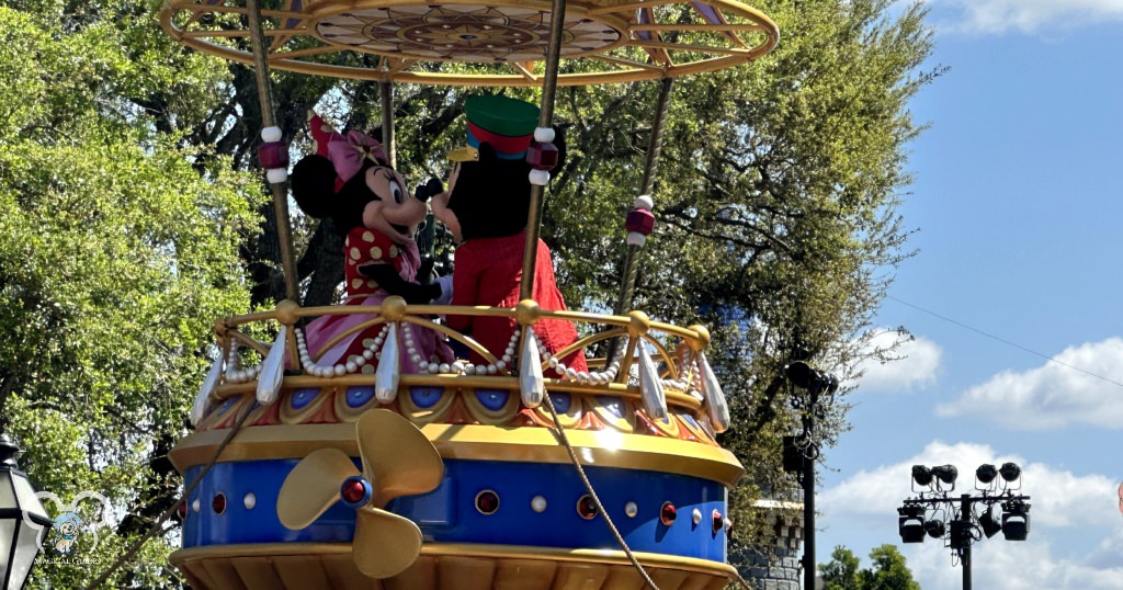 Mickey and Minnie close out the Festival of Fantasy Parade in Magic Kingdom.
