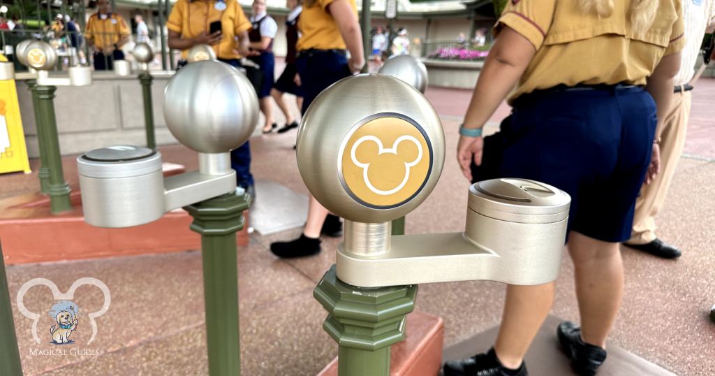 This is where you will scan your magic band or phone to get into Magic Kingdom.
