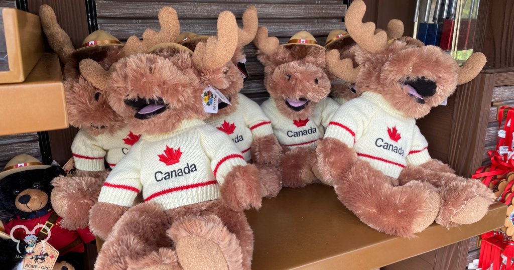 Cute Moose stuffed-animals you can get when visiting the Canada pavilion in EPCOT's World Showcase