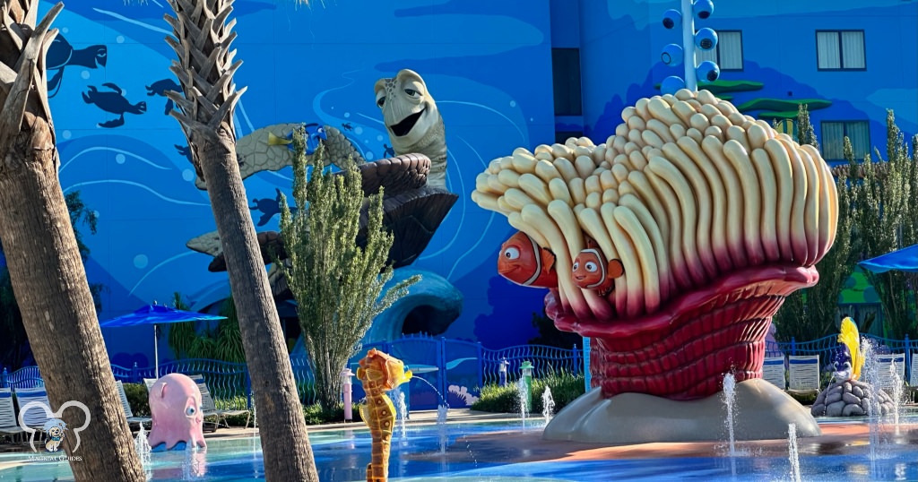 Finding Nemo section of Art of Animation Resort. This is the Splash Pad for kids to enjoy.