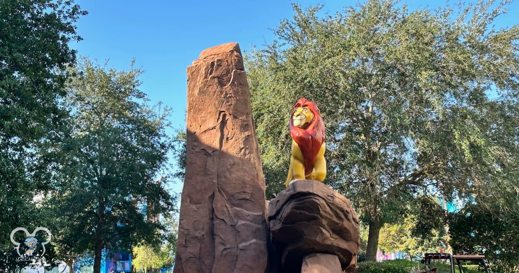 One of the statues in the Lion King section of Disney's Art of Animation Resort.