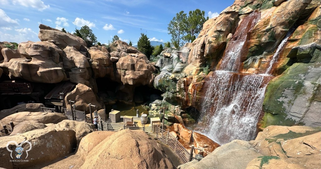 View of the breathtaking waterfall in the Canada Pavilion. It's tucked away behind the buildings in the pavilion.