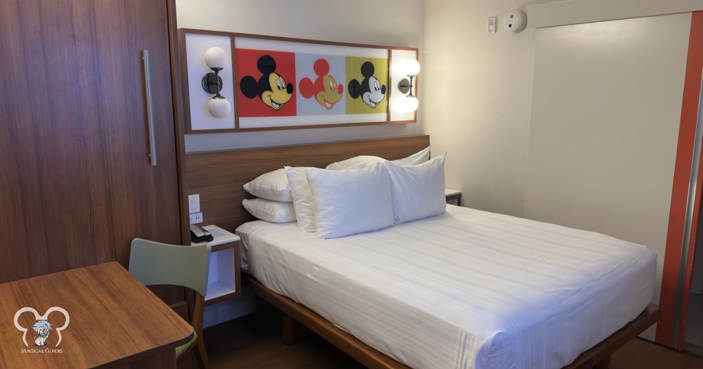 Pop Century Room and Queen Bed in the 90s Building.