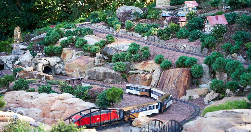 Working model train outside of the Germany Pavilion.