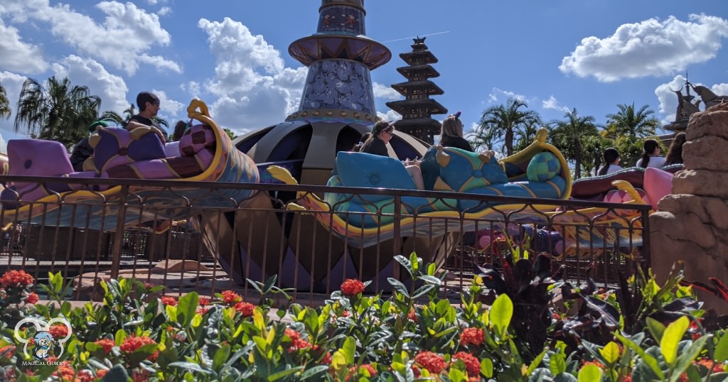 Fly on a magic carpet in Magic Kingdom after you meet Princess Jasmine and Aladdin.