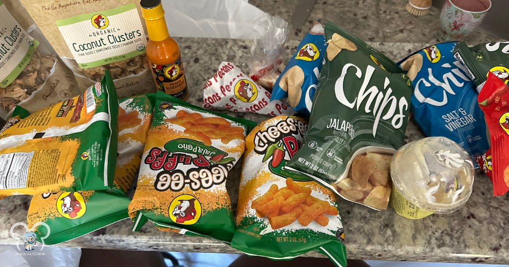 When I go into Buc-ee's it's hard not to walk out with tons of snacks. Good think they last for a while.