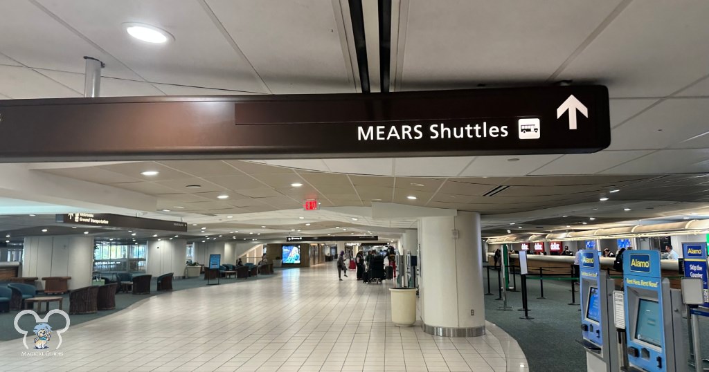Mears Shuttle area on Level 1 right below baggage claim.