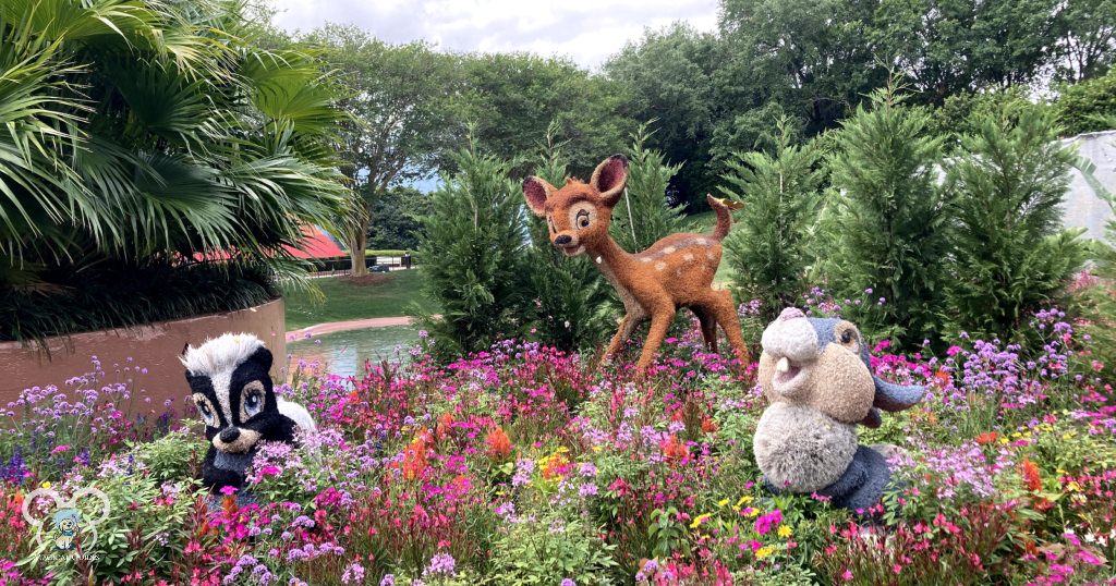EPCOT International Flower & Garden Festival topiary for Bambi, Flower, and Thumper.