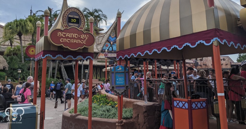 The stand-by entrance isn't usually terribly long for a wait time. I do not recommend you rope drop Magic Kingdom just for the Aladdin ride in Disney World.