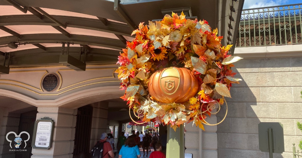 Cinderella Carriage Fall Wreath offered a little change in decor in Magic Kingdom, I don't think they can replace the original Mickey Pumpkin Wreaths.