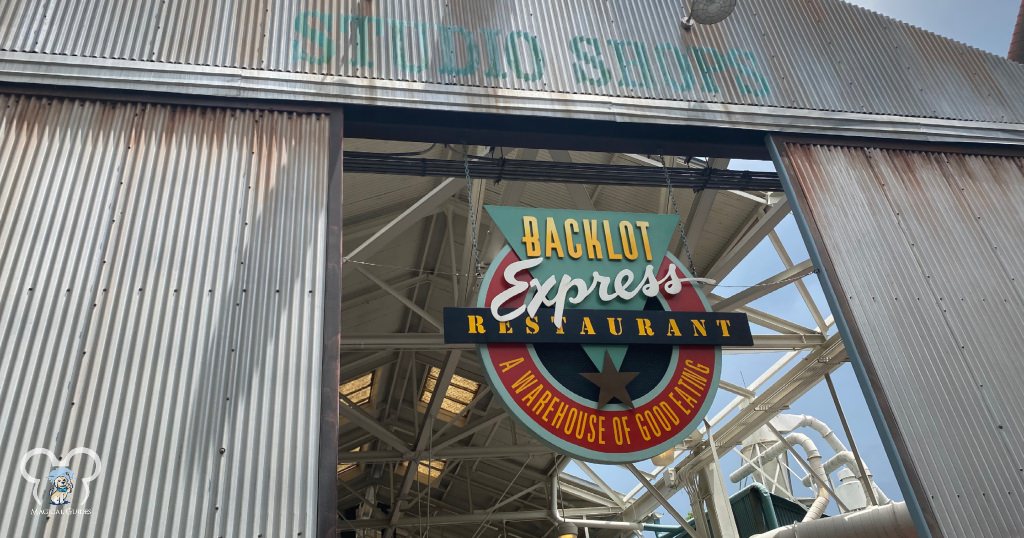 The Backlot Express restaurant has indoor and outdoor seating in the shade for those looking to relax from their day at Hollywood Studios.